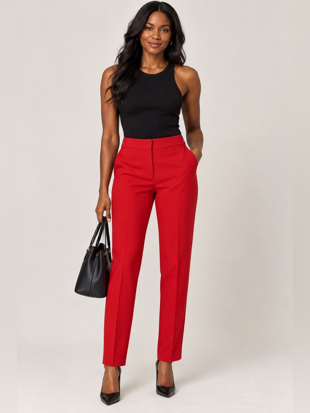 Kasper Women’s Size 8 Red Tailored Straight Leg Dress Pants Stretch